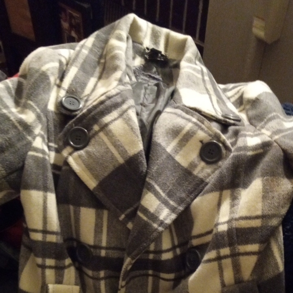 Plaid Double-Breasted Coat